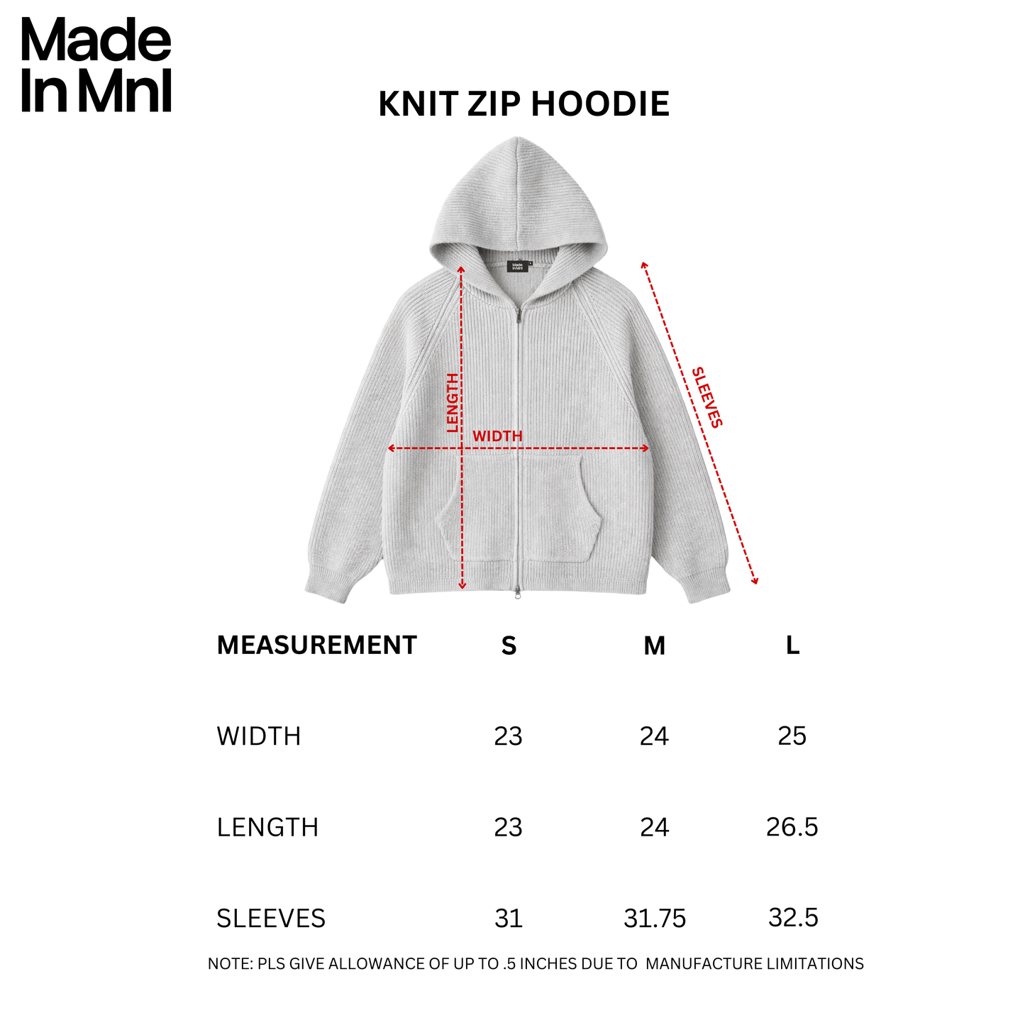Knit Zip Up Hoodie