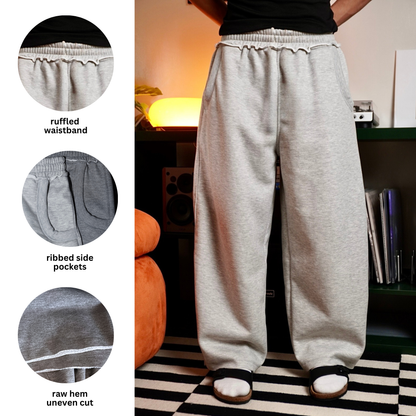Baggy Ragged Sweatpants (Raw Hem)