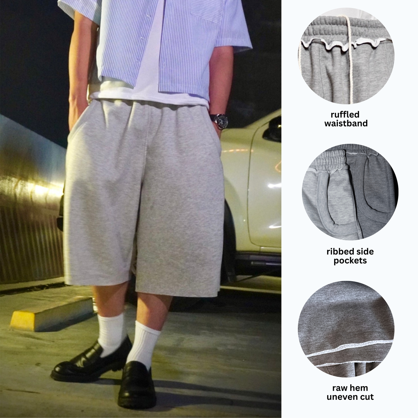 Premium Ragged Shorts Baggy