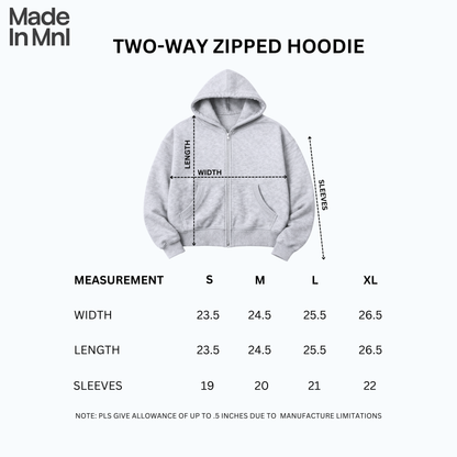 Two-Way Zip-Up Boxy Cropped Hoodie
